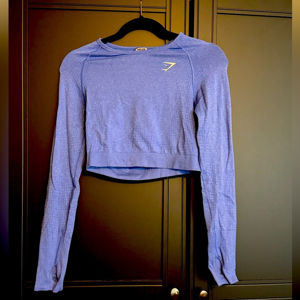 NWOT Gymshark Vital Seamless Crop Top - Lift Blue/ Marl